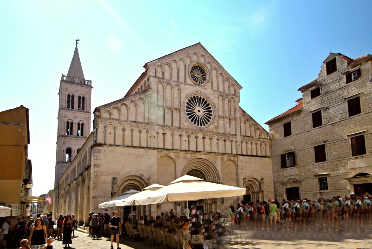 Front facade on the Cathedral of St. Anastasia in Zadar