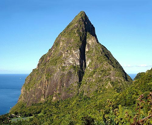 Petit Piton, seen from the Ladera Hotel restaurant.