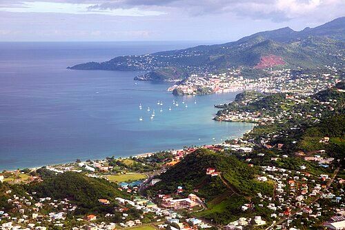 An aerial photo of the capital St. George's