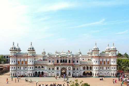 Janaki Mandir in Janakpur, the temple where the Hindu goddess Sita married Lord Rama in Nepal.