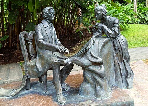 The monument to Chopin in the Singapore Botanic Gardens, just south of Symphony Lake.