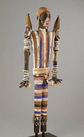 Effigy Figure (Rambaramp), before 1880. Wood, fiber, mud, pigment, bone, shell, boar's tusks. Brooklyn Museum