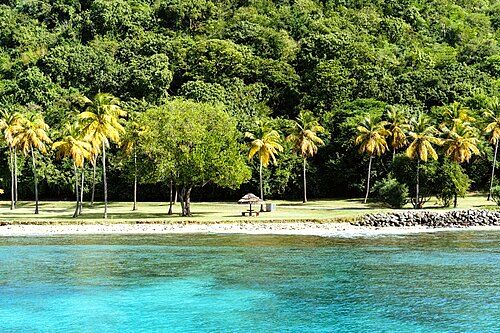 Beach on the western side of the island