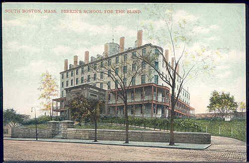 The Perkins School for the Blind in Watertown, Massachusetts was one of several institutions classed as tourist attractions in the late 19th and early 20th centuries.
