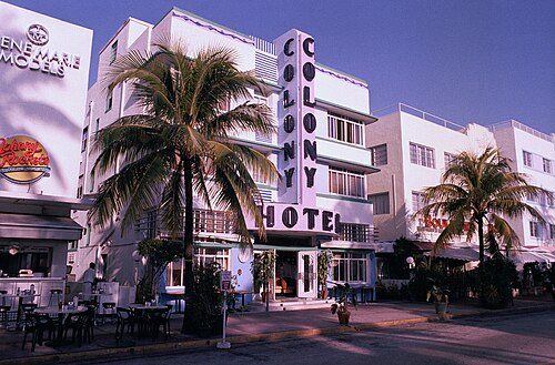 The Art Deco district of South Beach in Miami was developed during the 1930s.