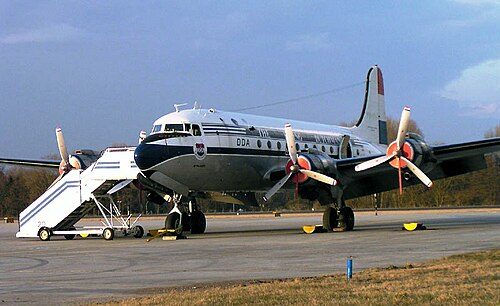 The Douglas DC-4 was one of the first airliners used for U.S. commercial flights.