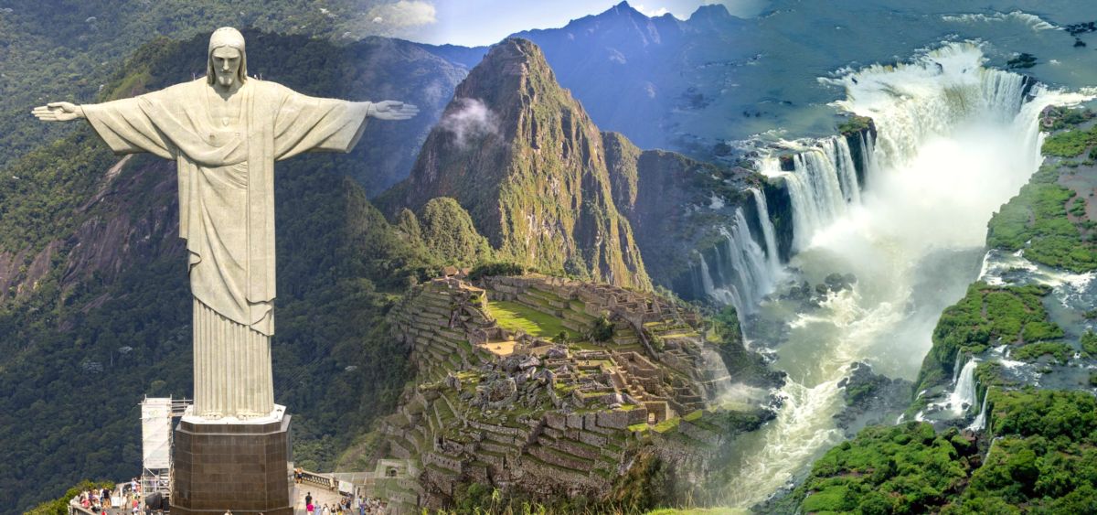 South America: Christ the Redeemer (statue), Machu Picchu, Iguazu Falls