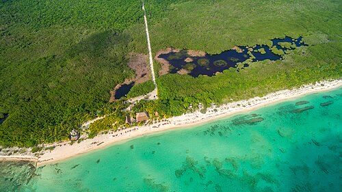 Aerial of Palancar Beach on Cozumel