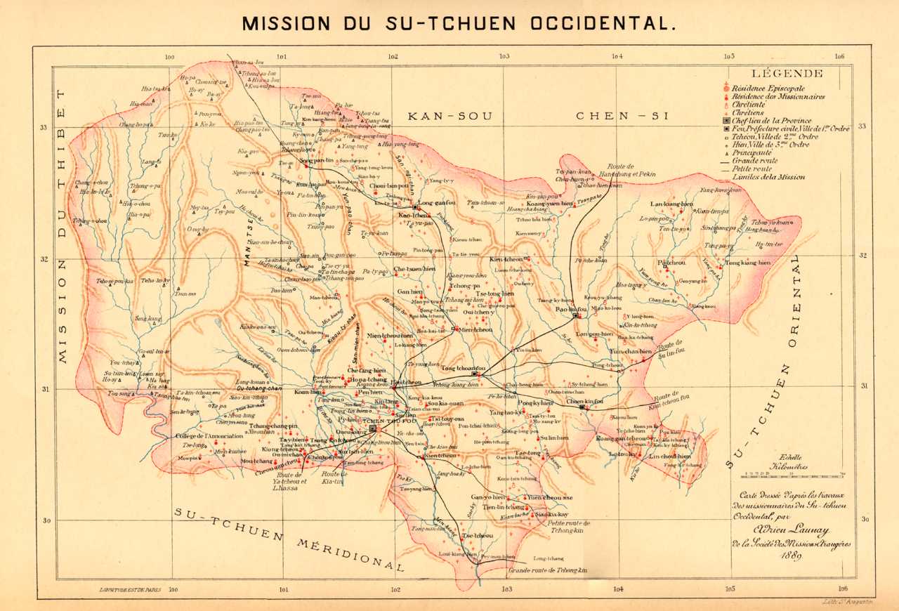 Mianyang (Mien-tcheou-hien) was part of the Western Szechwan Mission.