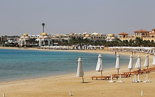A beach in the Red Sea resort town of Sahl Hasheesh