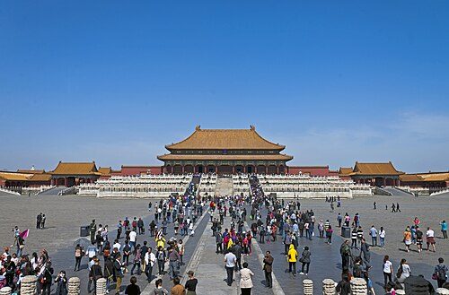 Tourists inside the Forbidden City, Beijing