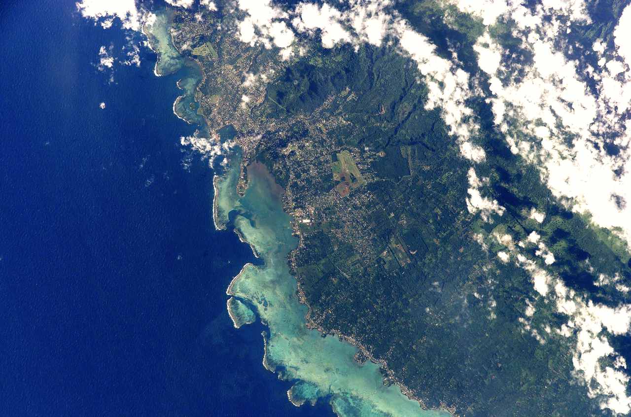 Orbital view of Apia (on 16 June 2002, from STS-111).