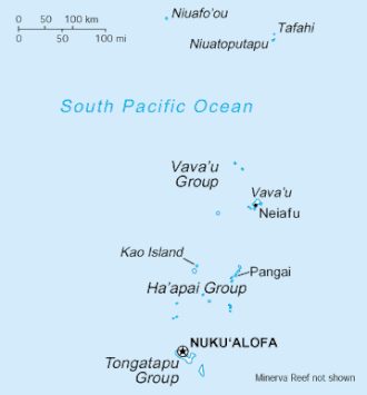 A map of Tonga