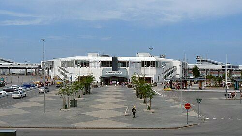 The ferry terminal in the harbour