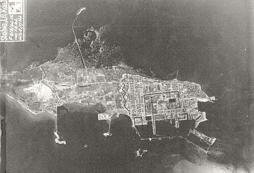German aerial reconnaissance shot of Kronstadt, June 1, 1942