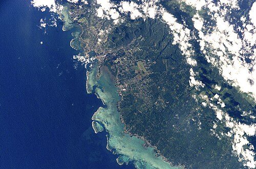 Orbital view of Apia (on 16 June 2002, from STS-111).
