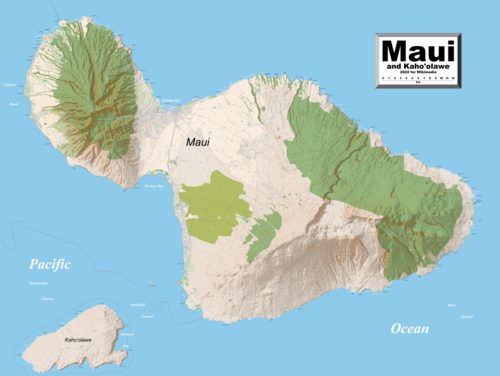 Map of Maui and Kahoʻolawe