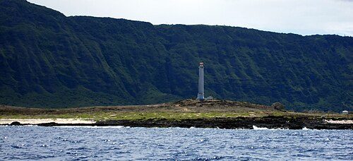 U.S. Coast Guard Molokaʻi Light, Kalaupapa Peninsula, northern shore of Molokaʻi. It is listed on the National Register of Historic Places.[17]